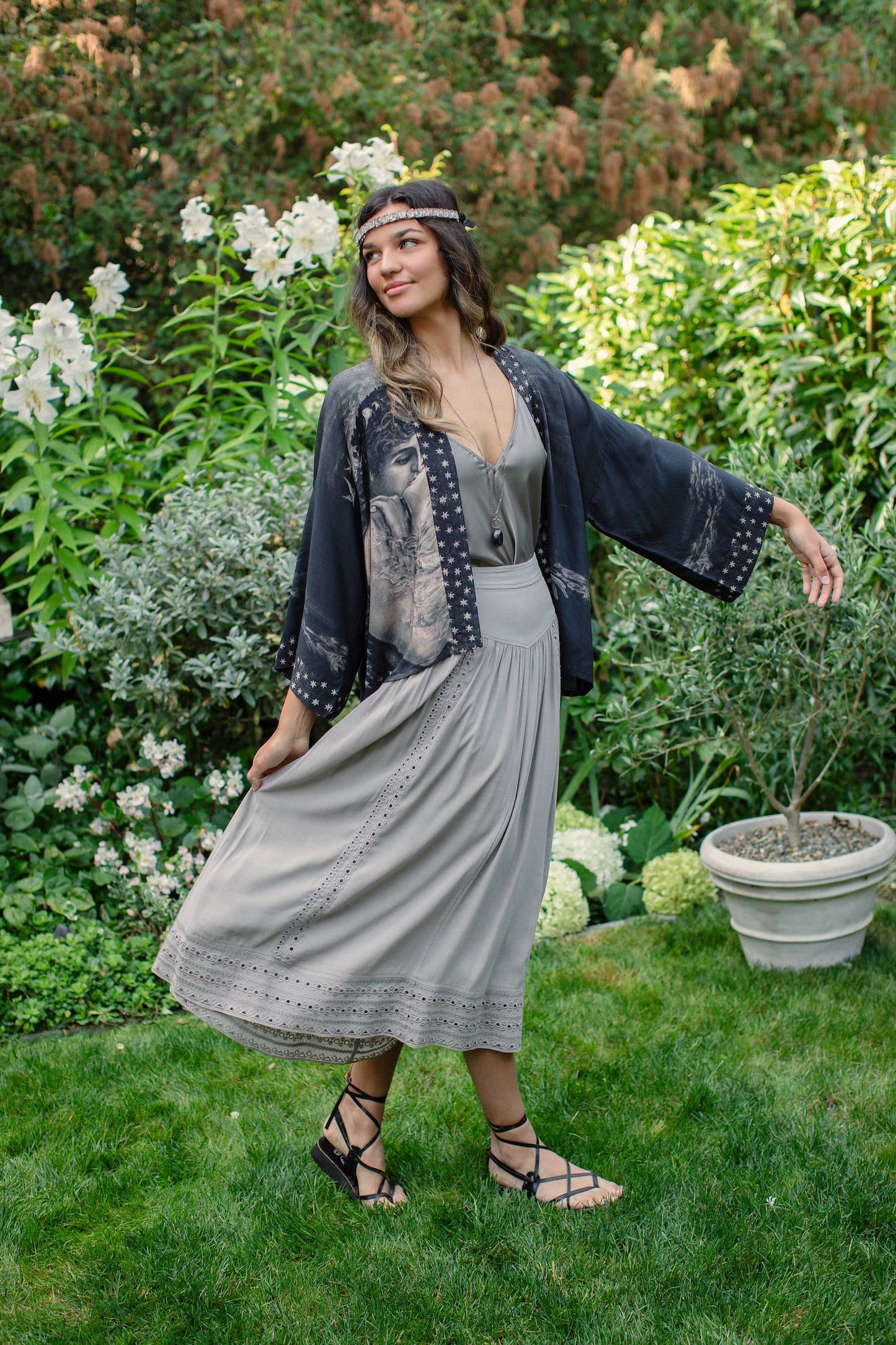 Cropped Bamboo Kimono Cardigan - Love Conquers All