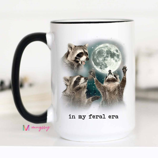 Mug (Ceramic) - In My Feral Era Raccoon Moon (15oz)