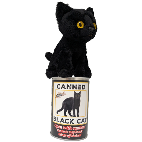 Stuffed Animal  - Salem the Canned Black Cat (Regular Lid)