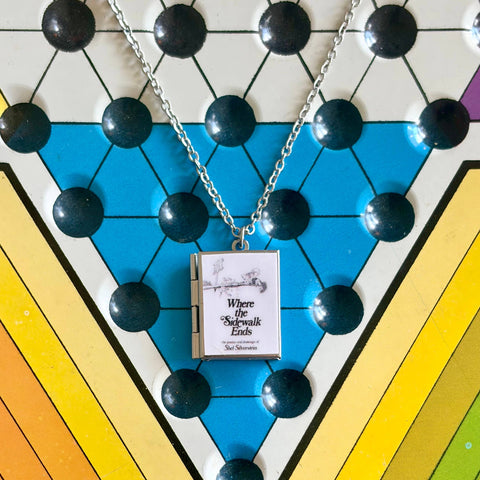 Necklace - Book Locket: Where the Sidewalk Ends Stainless Steel