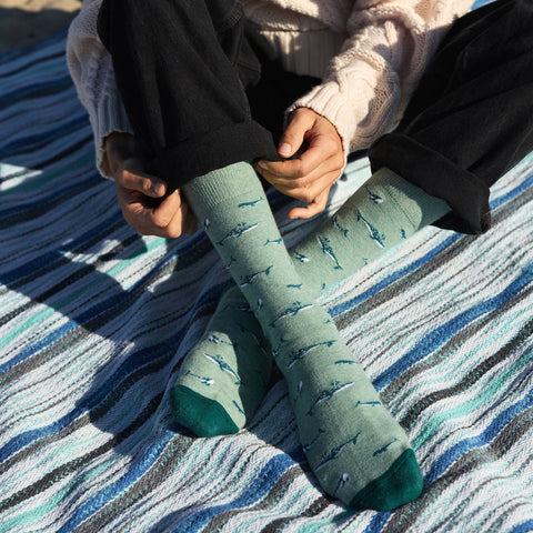 Socks that Protect Whales - Sea Green