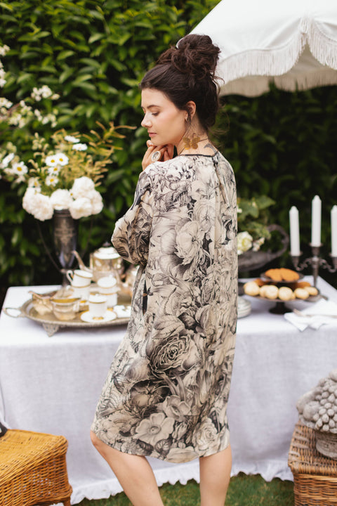 Artist Dress with Pockets - Honey & The Moon Florals & Bees