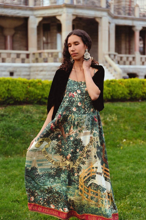 Bohéme Long Maxi Slip Dress - Wildheart with Unicorn & Castle
