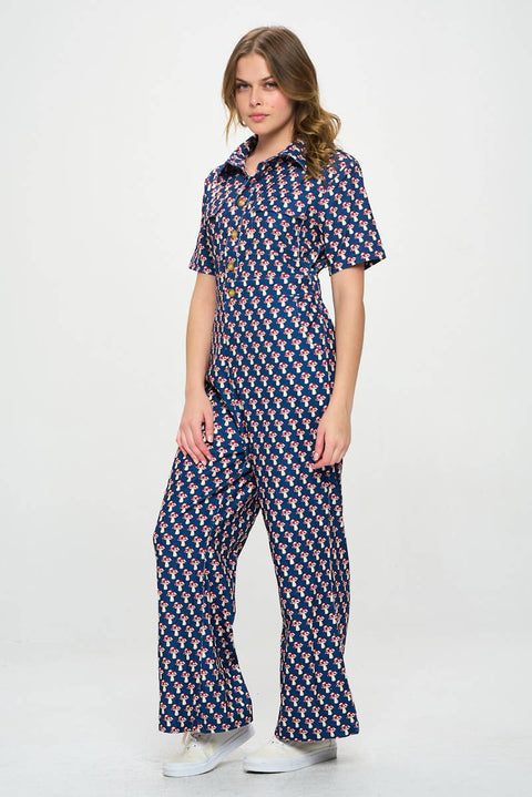 Jumpsuit (Corduroy) - Mushroom Blue