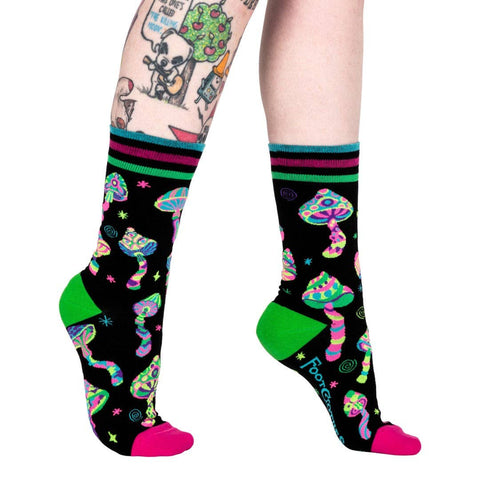 Crew Socks - Funky Fungi (UV Reactive)