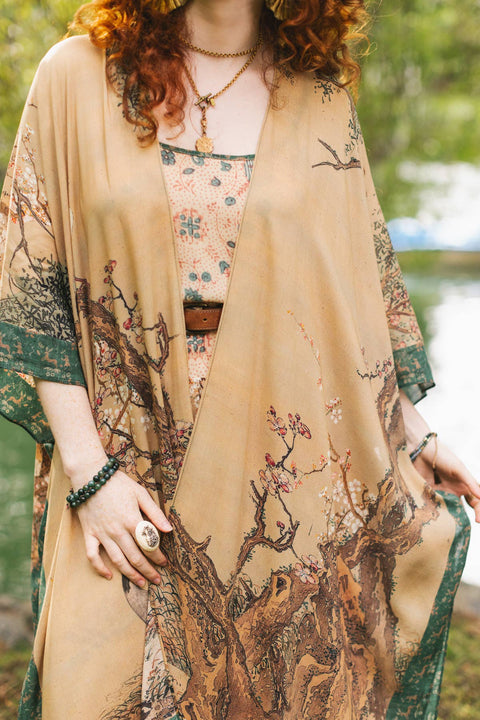 Starduster Kimono - Fable Bohemian Goddess with Deer and Moon