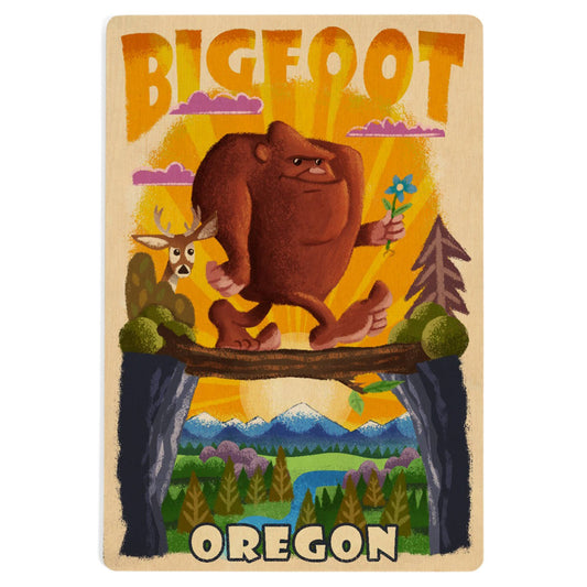 Wood Postcard - Bigfoot Mid-Century Inspired
