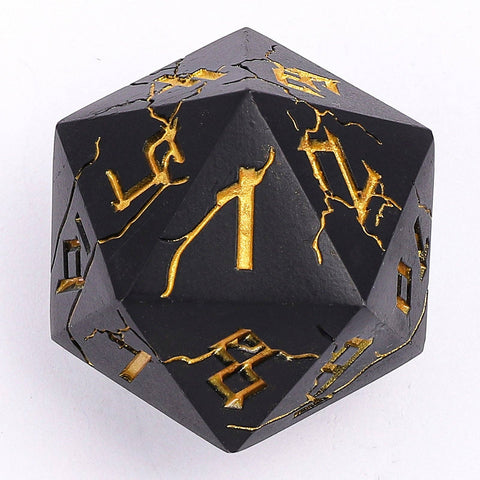 Barbarian 35mm Single D20 Spin Down - Matte Black with Gold