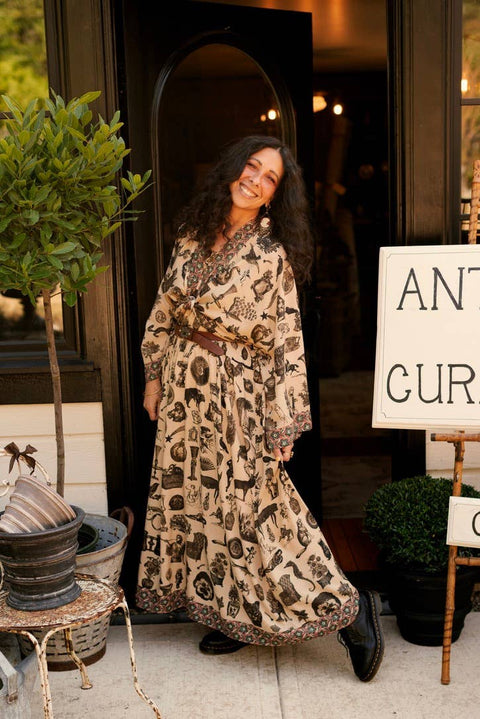 Bohéme Maxi Slip Dress - Curiosities w/ whimiscal print