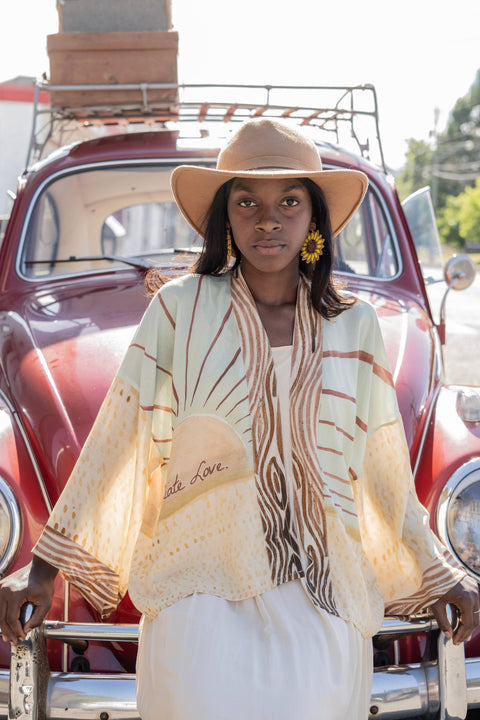 Pixie Duster Cropped Kimono - Radiate Love with Sunrise