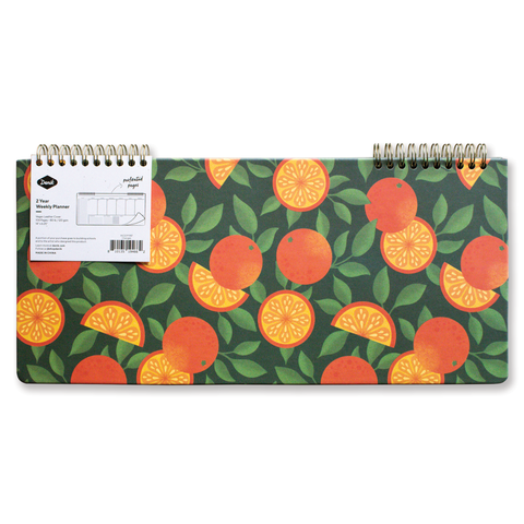 Desk Planner - Oranges Hardcover 2 Year Undated Wire-O