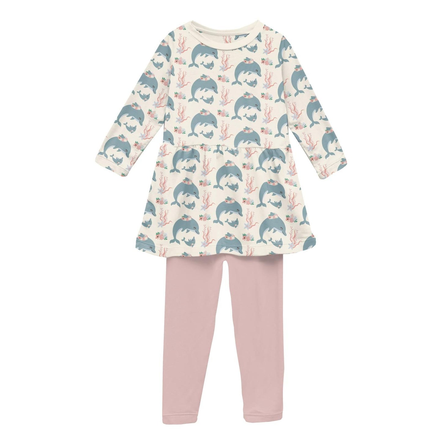 Playtime Outfit Set (Long Sleeve) - Natural Dolphins