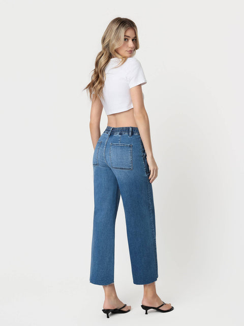 Jeans - High Rise Super Soft Drawstring Baggy Wide