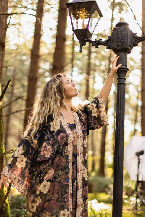 Lionheart Opera Duster - Narnia Inspired Print & Botanicals