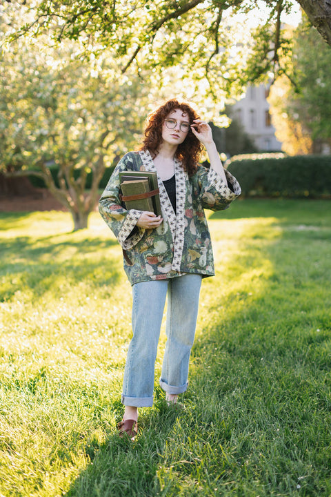 Fleece Lined Cozy Cardigan Kimono Jacket - I Dream in Flowers