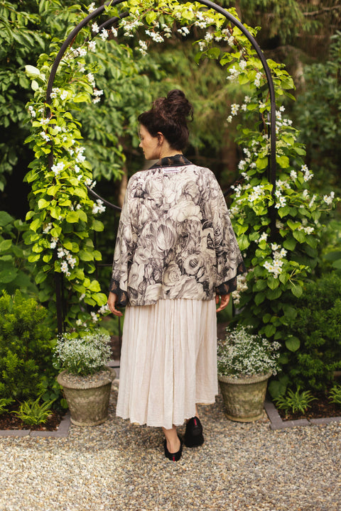 Pixie Duster Crop Kimono - Honey & The Moon with Florals & Bees