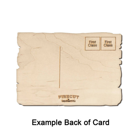 Wood Postcard - Rustic Beach Sea Otter