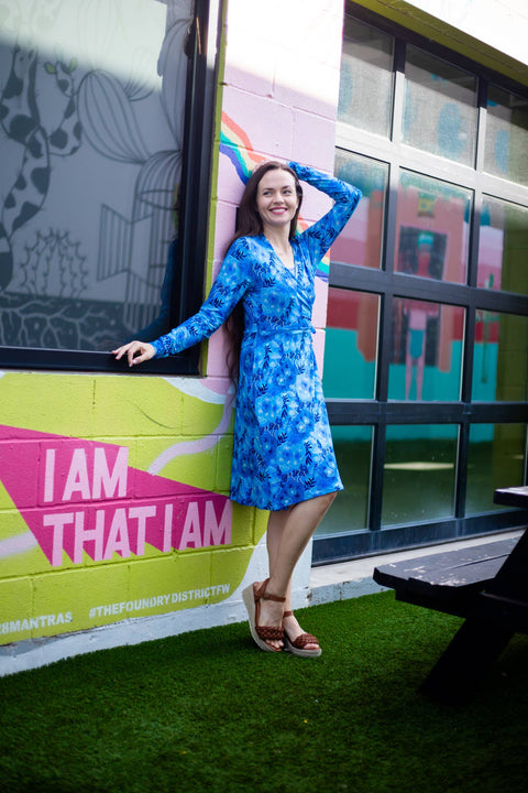 Women's Wrap Dress - Mushroom Forest