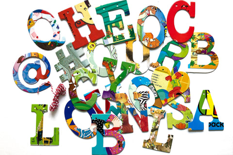 Upcycled Board Book Letters