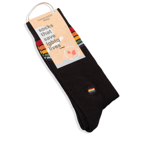 Socks that Save LGBTQ Lives - Rainbow Stripe