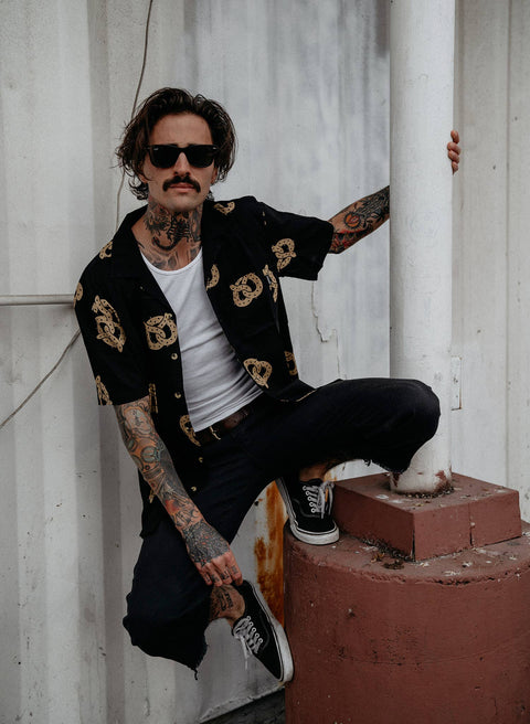 Casual Button Down Shirt (Unisex) - Don't Get It Twisted Pretzel