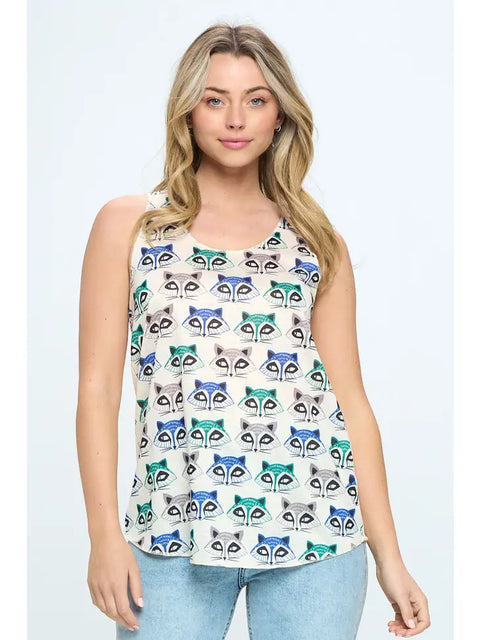 Tank Top - Raccoon Print