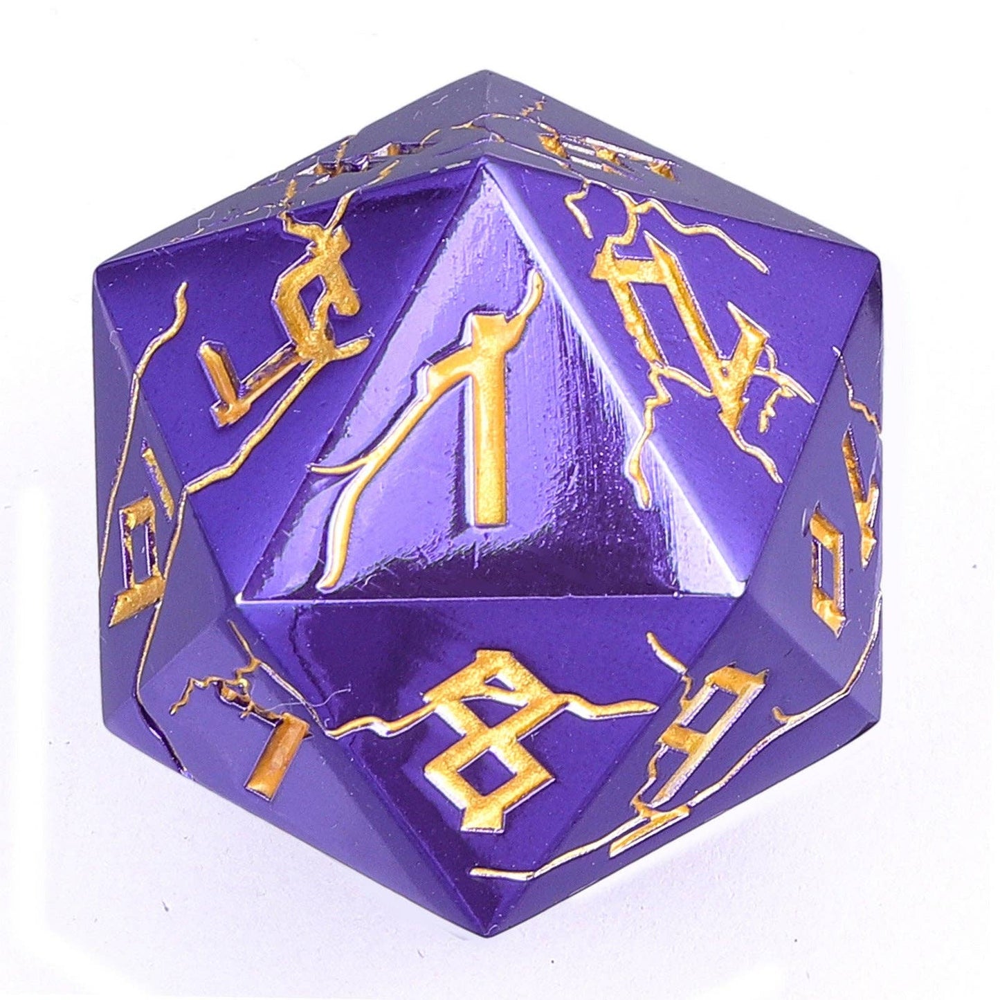 Barbarian 35mm Single D20 Spin Down - Purple and Gold