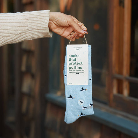 Socks that Protect Puffins - Blue