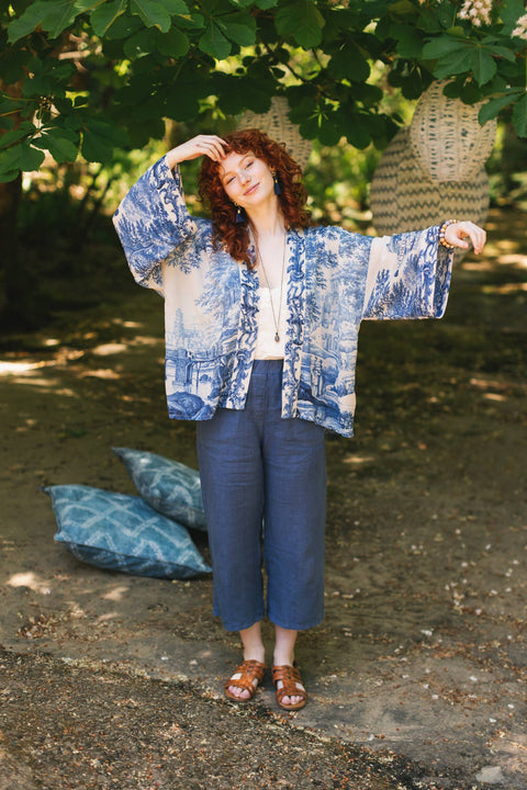 Pixie Duster Cropped Kimono - Let The Light In w/ Delft