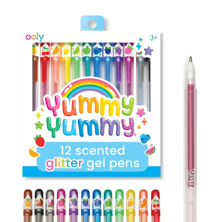 Glitter Gel Pens - Yummy Yummy Scented Set Of 12