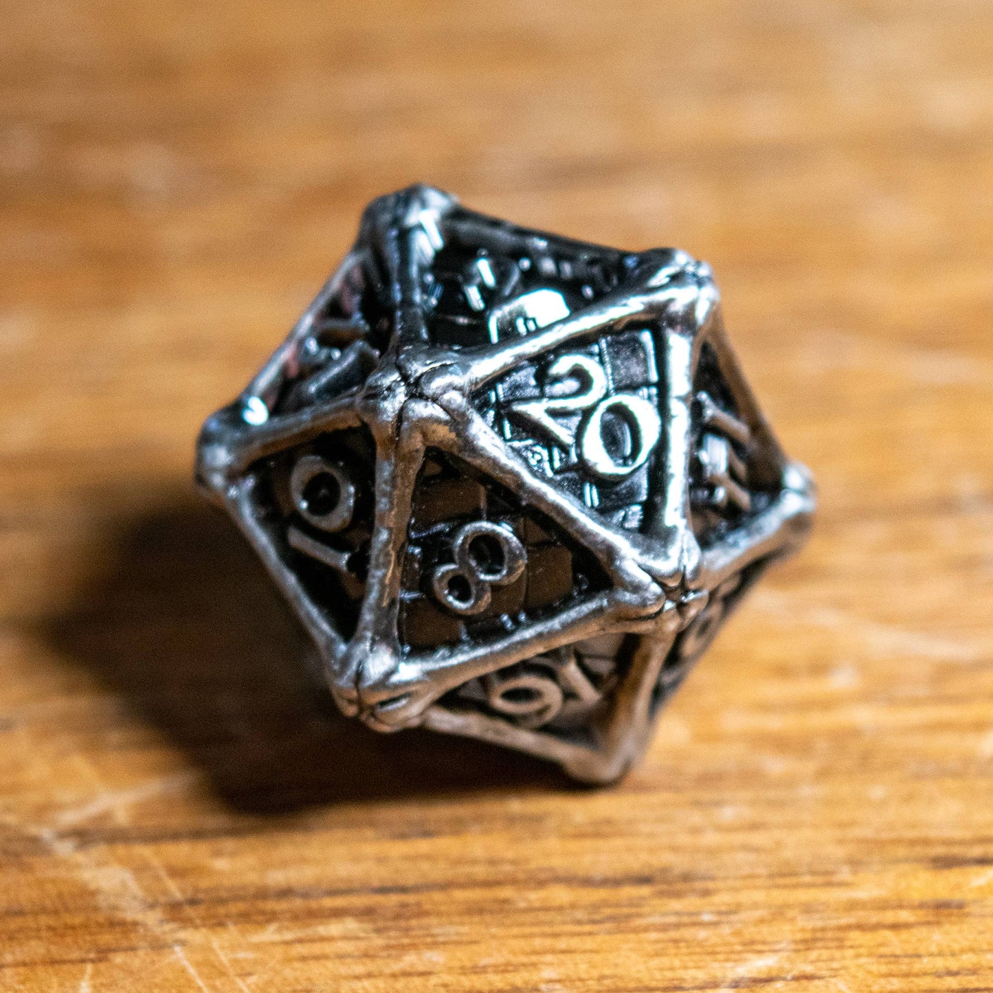 Dice Set - Dragon Bones: Silver (Solid Metal)