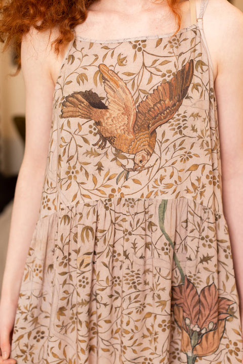 Bohéme Long Maxi Slip Dress - Folklore w/ Bird of Peace Art