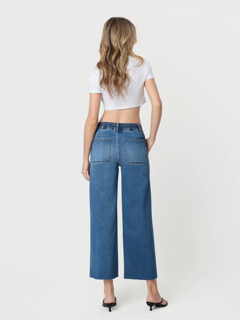 Jeans - High Rise Super Soft Drawstring Baggy Wide