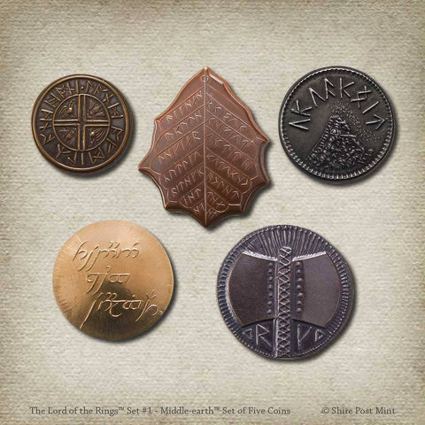 Set of Five Coins - The Lord of the Rings™ Set #1