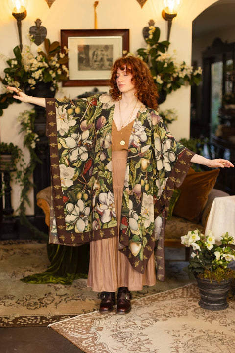 Starduster Kimono - Fleur De Lune Goddess with Florals & Bees