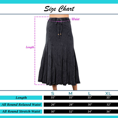 Asymmetrical Mid-Length Skirt - Boho Flair Oats
