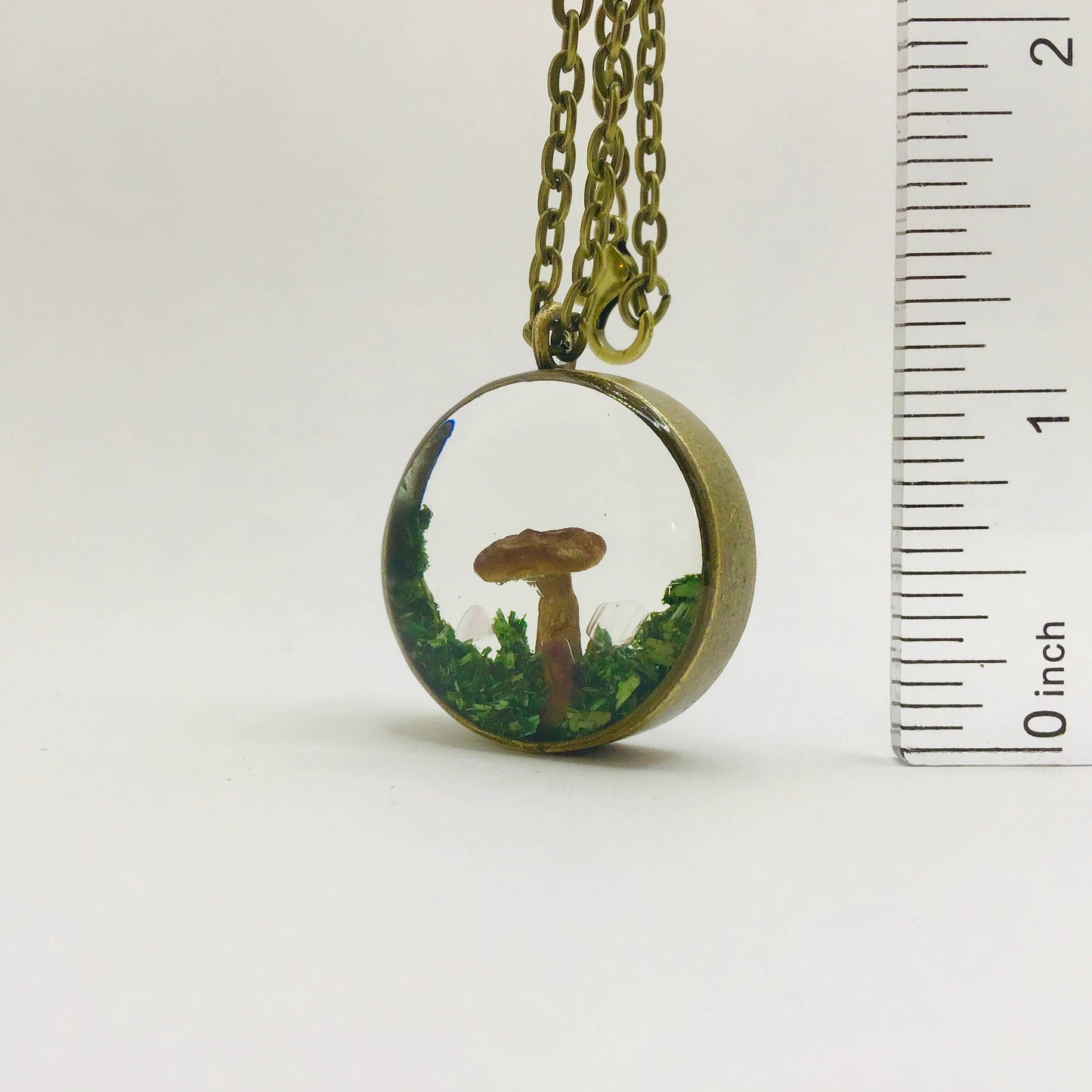 Curiosity Charm Necklace - Real Mushroom Bronze # 3964