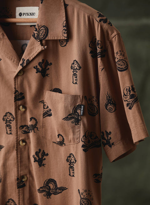 Button-Up Shirt (Mens) - Brain Fried Desert