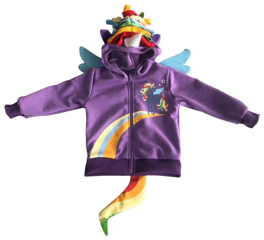 Hoodie - Purple Rainbow Unicorn