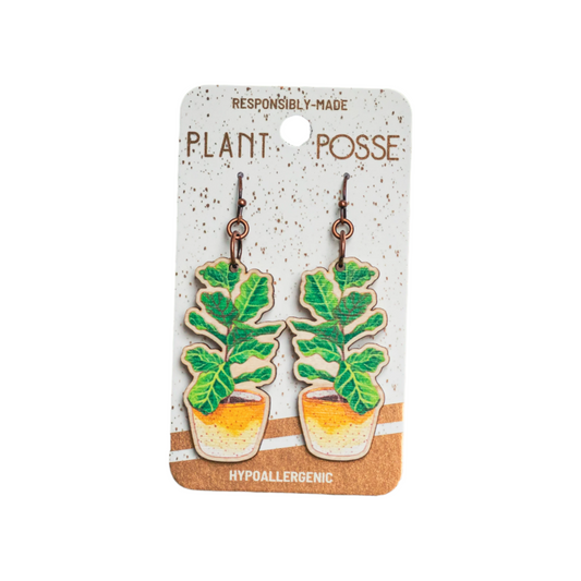 Dangle Earrings - Fiddle Leaf Fig