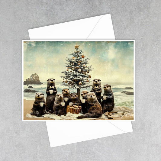 Sea Otter Holiday Party Greeting Card 51AS