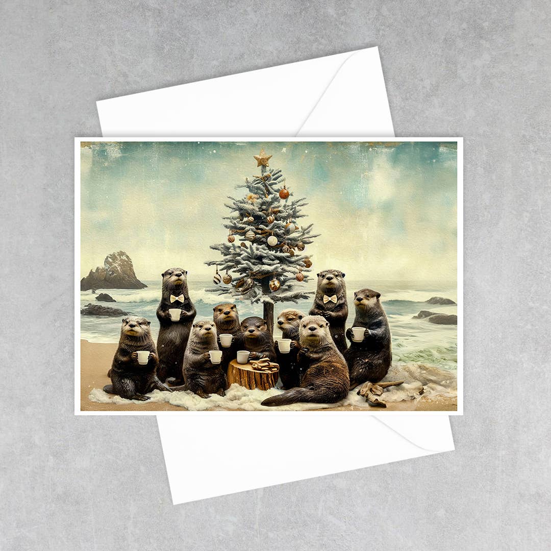 Greeting Card - Sea Otter Holiday Party