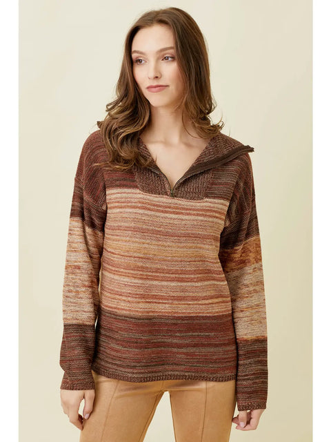 Top - Multi Color Sweater Maple Mix