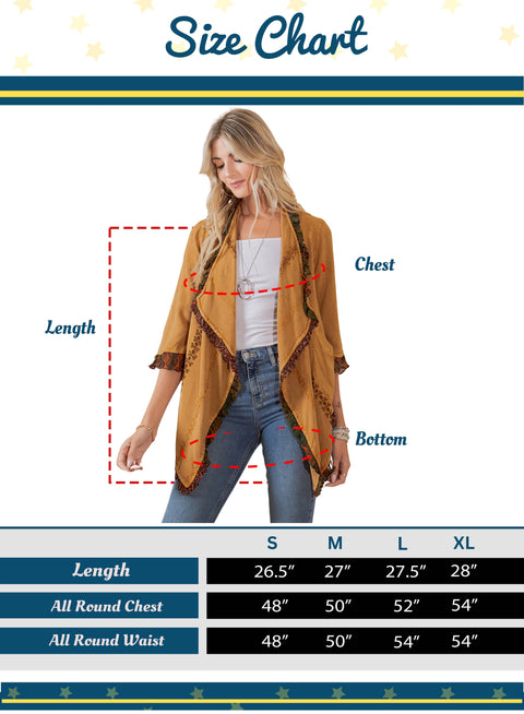 Kimono - Bohemian Elegance Stonewashed Rayon Camel