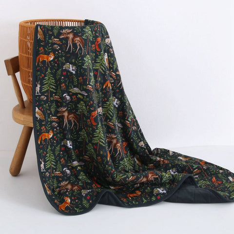 Quilted Throw Blanket - Wood You Be My Friend