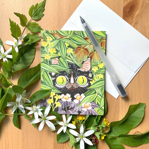 Greeting Card - Curious Green Eyes