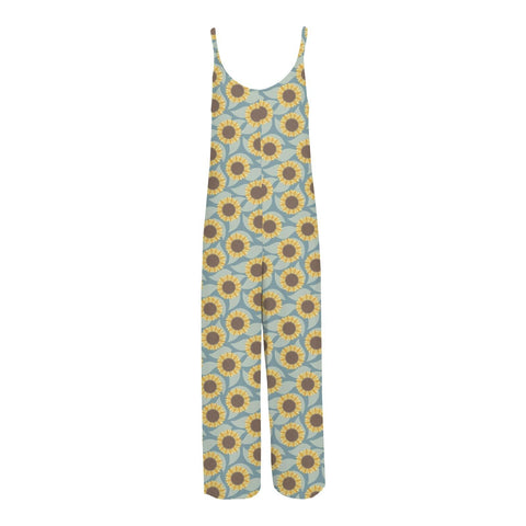Women's Lounge Romper - Stormy Sea Sunflower