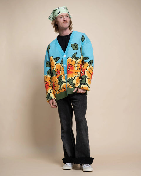 Cardigan - Orange Hibiscus
