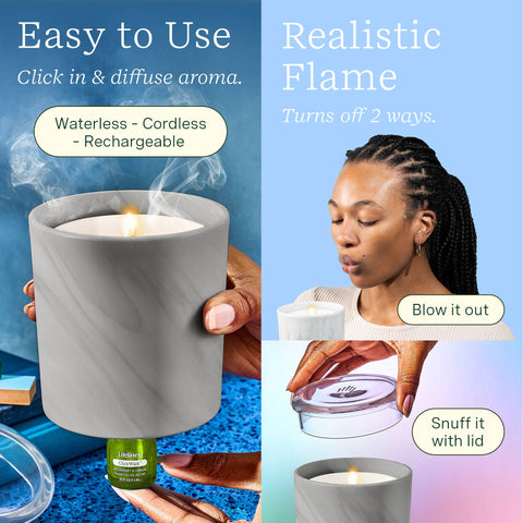 Flameless Candle Diffuser -  Marble