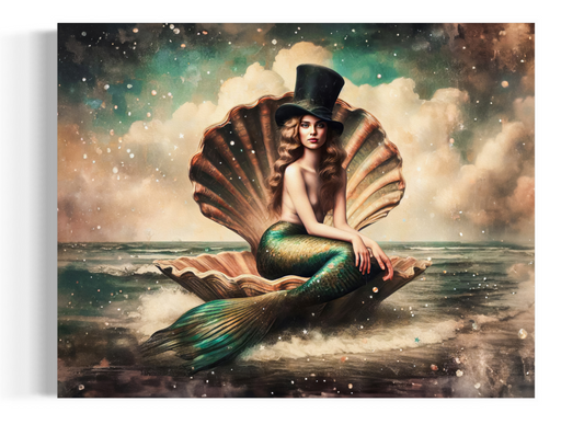 Art Print - Mermaid in Clam Shell